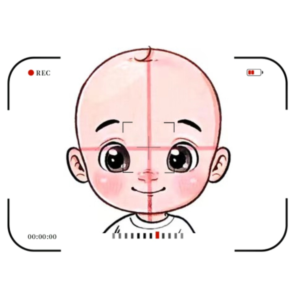 宝宝头型正面拍照示意